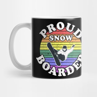 Retro LGBT Proud Snow Boarder Mug